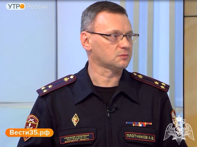 Начальник Управления Росгвардии по Вологодской области стал гостем программы «Утро. Россия» ГТРК Вологда (видео)