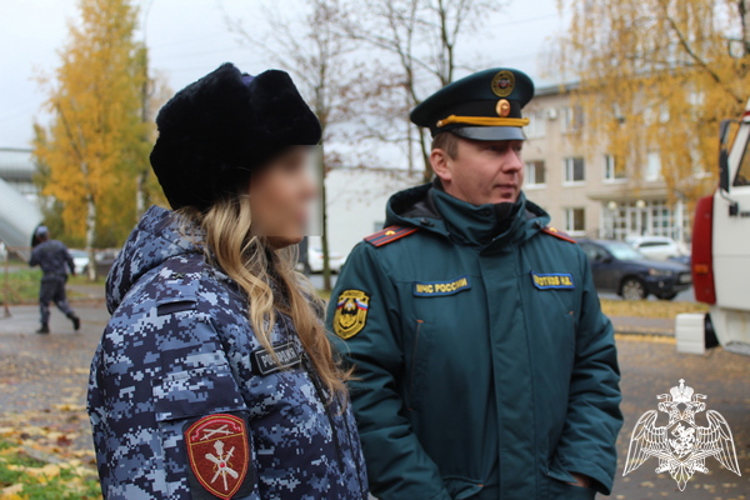 В Вологде прошли совместные пожарно-тактические занятия Росгвардии и МЧС