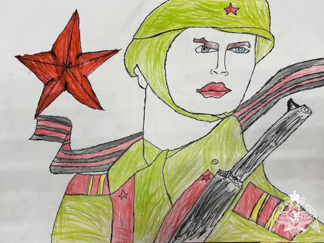 В Вологде росгвардейцы подвели итоги конкурса детских рисунков ко Дню Героев Отечества