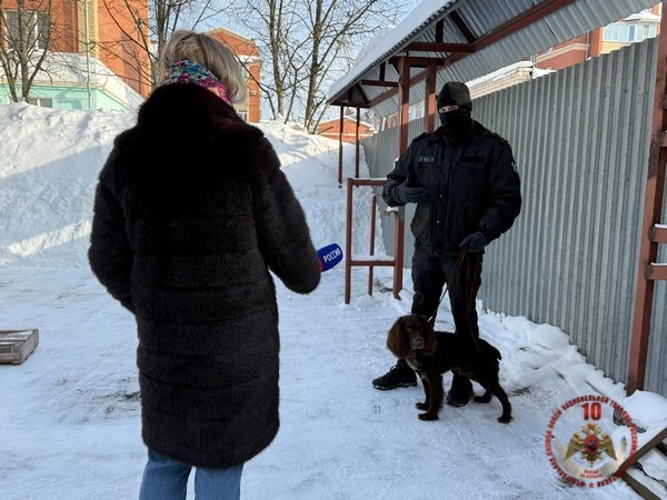 Росгвардейские кинологи рассказали вологодским журналистам о своей службе и воспитании служебных собак